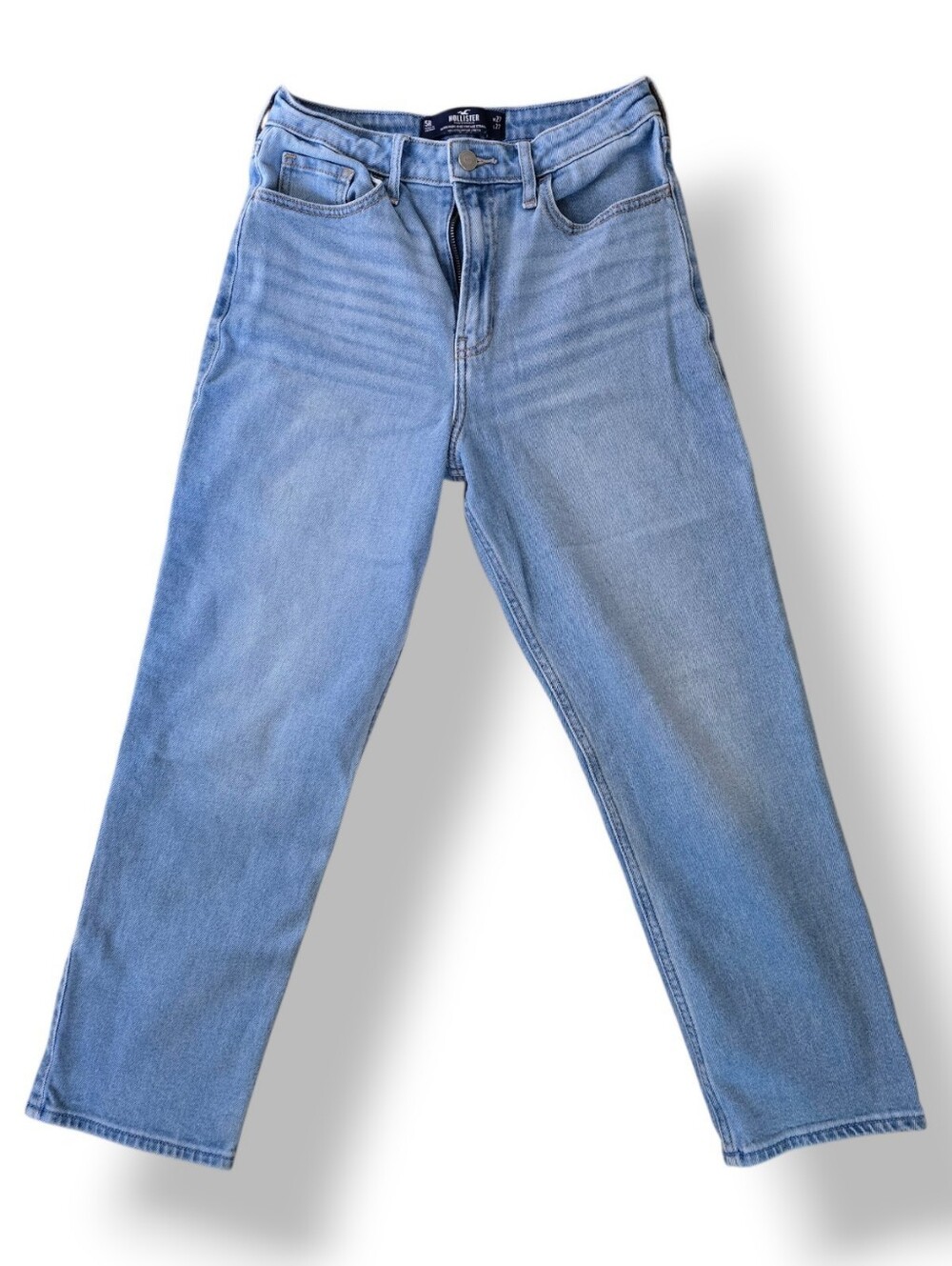 Hollister Light Blue Ultra High-rise Vintage Straight Jeans Size 5R W 27 L 27